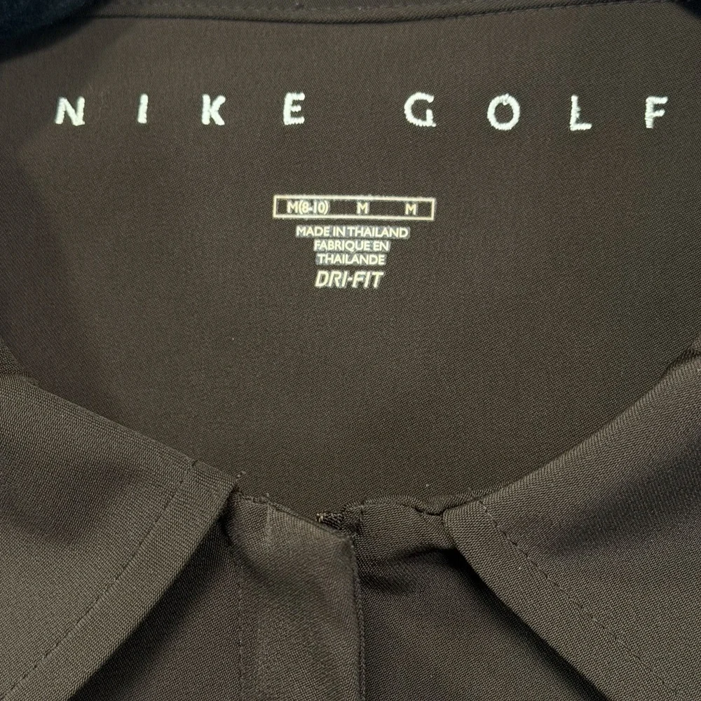 Nike Golf Jacket Womens Medium 8-10 Full Zip Stretch Brown Pink Dri-Fit Pockets